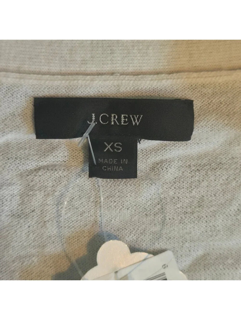 J.Crew Women's XS White Navy Striped Button-Up Cardigan Sweater